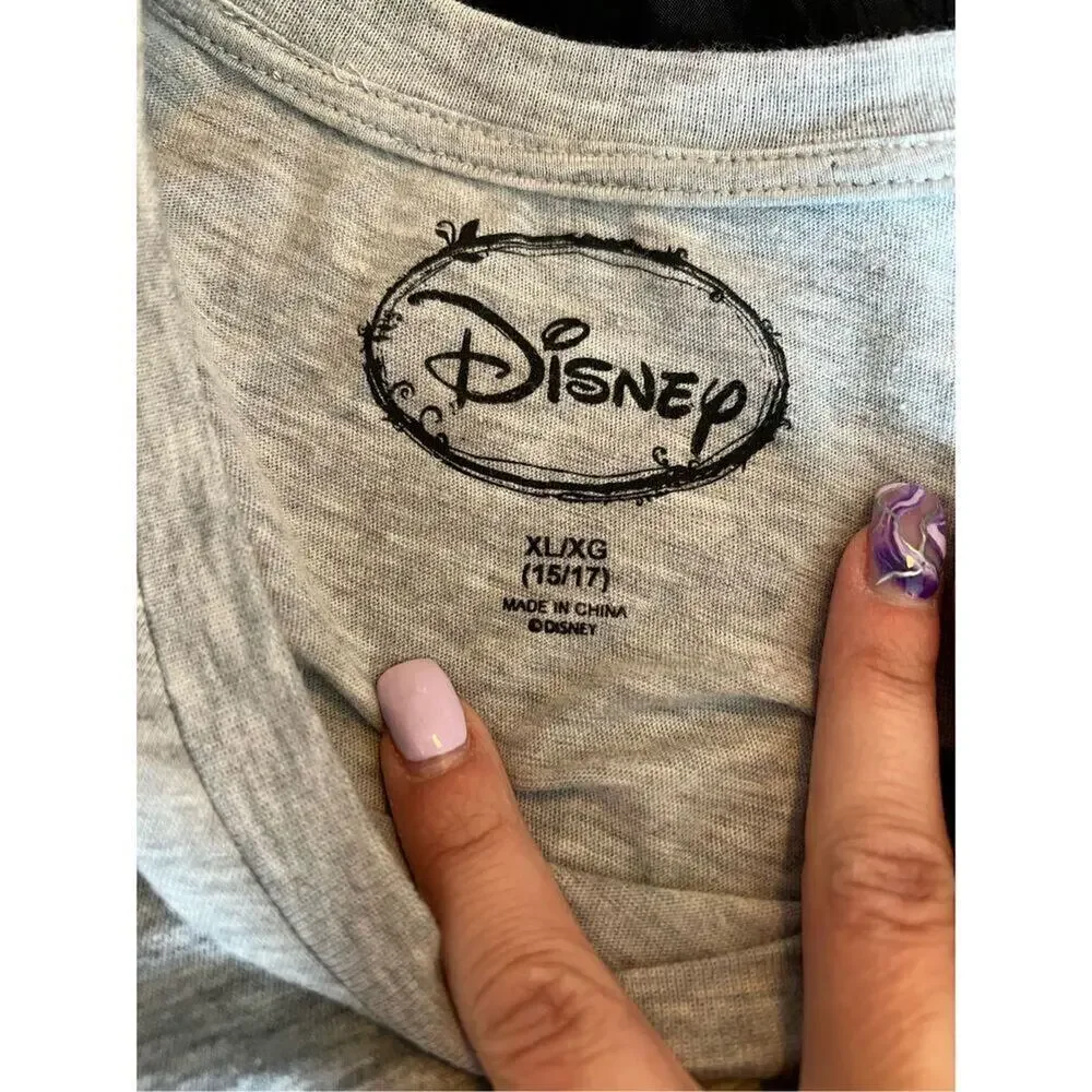 Disney Top Girls Youth Size XL Gray‎ Minnie and Mickey Mouse Graphic T-Shirt